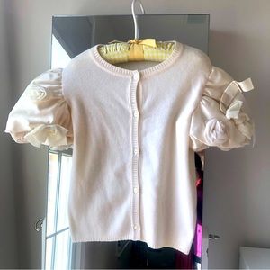 💯NWOT D&G Junior for girls cashmere and silk sweater cardigan in cream color